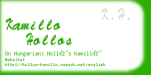 kamillo hollos business card